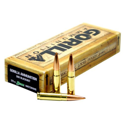 Gorilla GA300125SMK Gorilla Troop  300 Blackout 125 gr Sierra MatchKing 20 Bx/ 10 Cs