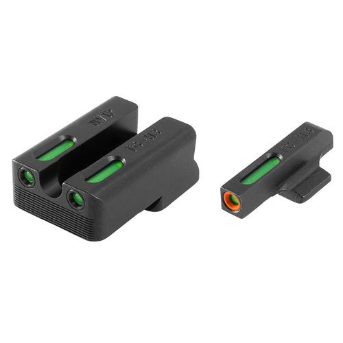 Truglo TG13NV2PC Brite-Site TFX Pro Day/Night Sights 1911 with Novak 270-450 Tritium/Fiber Optic Green w/Orange Outline Front U-Notch Green Rear Black