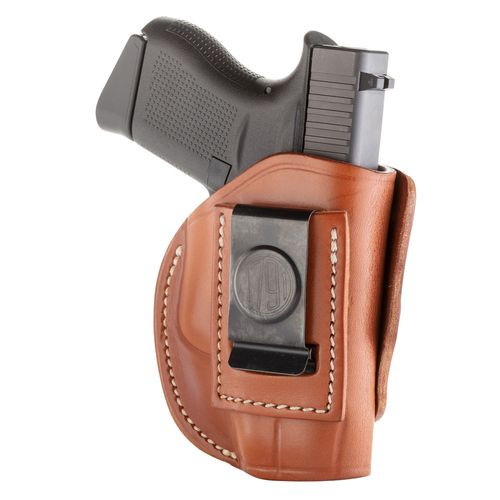 1791 Gunleather 4WH2CBRR 4-Way IWB/OWB Size 02 Classic Brown Leather Belt Clip Compatible w/Ruger LCP/S&W Bodyguard/Glock 42/43/43X Right Hand