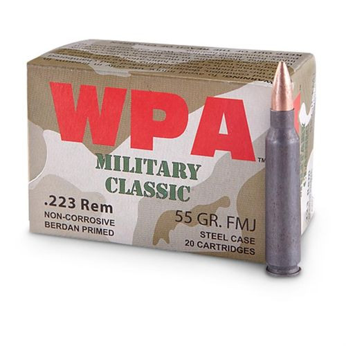 Wolf Performance Ammunition Military Classic WPA .223 Remington 55 Grain Steel Cased Non-Corrosive 20 per box