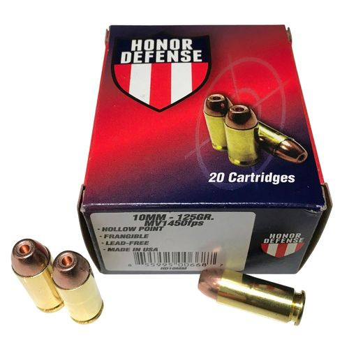 Honor Defense HD10MM Honor Defense  10mm Auto 125 gr Hollow Point Frangible 20 Bx/ 25 Cs