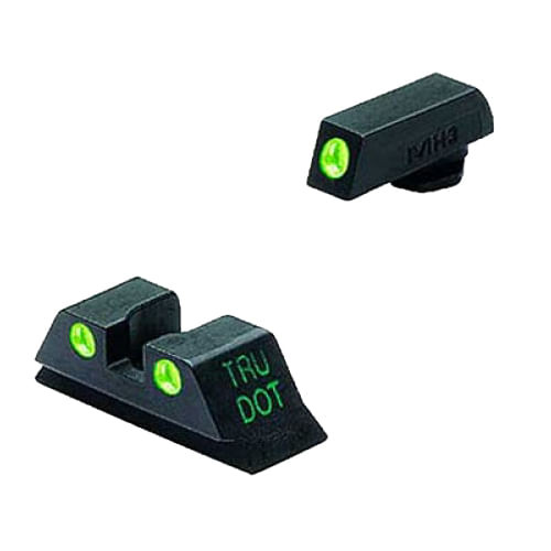 Meprolight ML10224 Tru-Dot Night Sight Set fits Glock 17/19/22/23/31-35/37/38 Tritium Green Front/Rear Black
