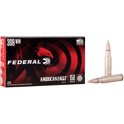 Federal American Eagle .308 Winchester 150 Grain FMJ Ammunition 20 Round Box-029465085339-AE308D