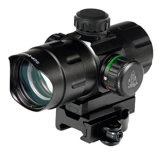 UTG SCPDS3840W CBQ Dot  1x 32mm 4 MOA Red/Green Dot CR1620 Black