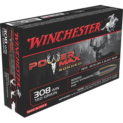 Winchester Ammo X3085BP Power Max Bonded  308 Win 150 gr Protected Hollow Point 20 Bx/ 10 Cs