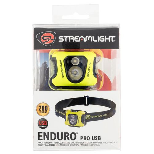 Streamlight 61436 Enduro Pro  USB Headlamp with Dual Lock Box Yellow