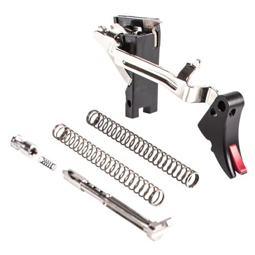 ZEV FULADJULT9BR Fulcrum Adjustable Trigger Ultimate Kit with Red Safety Compatible with Glock 7, 17C, 17L, 19, 19C, 26, 34 Gen 1-3 Curved