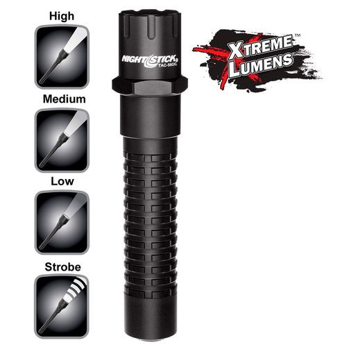 Nightstick TAC560XL Xtreme Lumens Tactical Flashlight 800/350/140 Lumens Cree LED Polymer Black CR123A Lithium Rechargeable