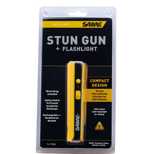 Sabre S1006YW Concealable Stun Gun 800,000 Volts/100-Lumens Plastic Yellow