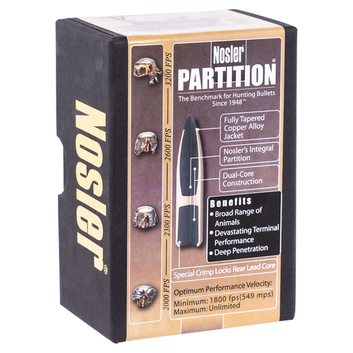 Nosler 16322 Partition 270 Caliber .277 130 GR Partition Spitzer 50 Box
