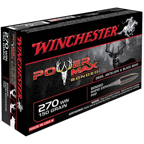Winchester Ammo X2704BP Power Max Bonded  270 Win 150 gr Protected Hollow Point 20 Bx/ 10 Cs