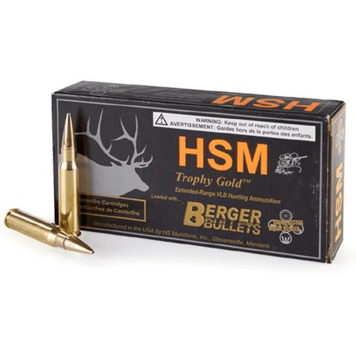 HSM 24395VLD Trophy Gold Extended Range 243 Win 95 gr Berger Hunting VLD Match 20 Per Box/ 25 Cs