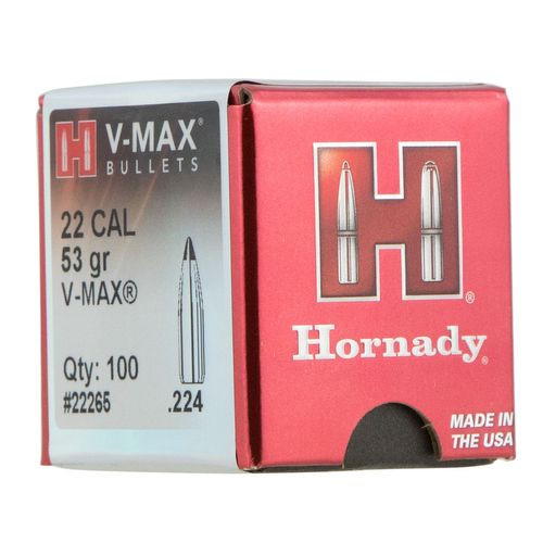 Hornady 22265 V-Max  .22 Cal .224 53 gr V-Max 100