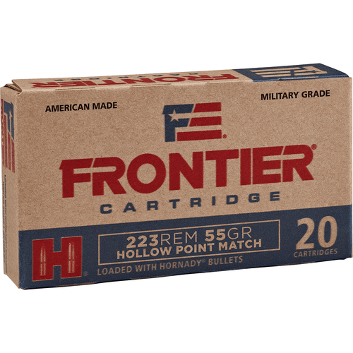 Frontier Cartridge Rifle  223 Rem 55 gr Hollow Point Match 20rds 
MFR # FR140 UPC # 090255711349