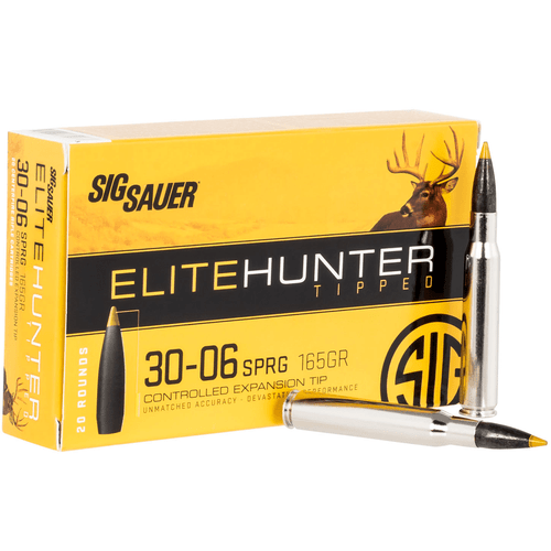 Sig Sauer E3006TH220 Elite Hunter Tipped  30-06 Springfield 165 gr Controlled Expansion Tip 20 Bx/ 10 Cs