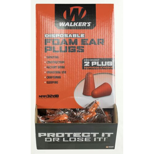 Walkers GWPFP200BX Ear  Plugs Counter Display Foam 32 dB Orange 100 Pair