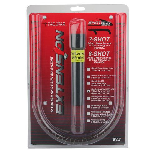 TacStar 1081184 Shotgun Magazine Extension 12 Gauge Remington 870,1100,1187 7rd Black Parkerized Extended