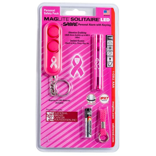 Maglite SJ3AUD6 Solitaire &amp; Personal Alarm  Maglite Solitaire &amp; Personal Alarm Combo Pink