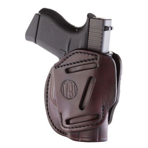 1791 Gunleather 3WH2SBRA 3-Way IWB/OWB Size 02 Signature Brown Leather Belt Loop Compatible w/ Ruger LCP Compatible w/ Glock 42 Compatible w/ S&W Bodyguard Ambidextrous Hand