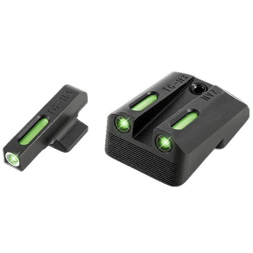 Truglo TG13NV2A Brite-Site TFX Day/Night Sights 1911 Pistol with Novak 270-450 Tritium/Fiber Optic Green w/White Outline Front Green Rear Black