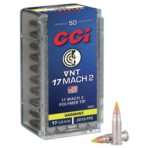 CCI 948CC Varmint VNT 17 HM2 17 gr Polymer Tip 50 Bx/ 100 Cs