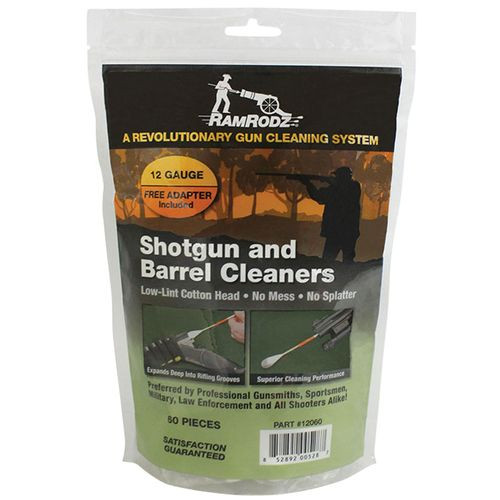 RamRodz 12060 Barrel Cleaner Swabs 12 Gauge Cotton/Bamboo 60 PK