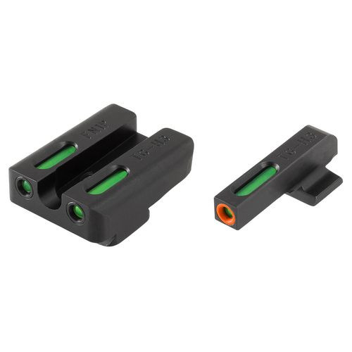 Truglo TG13FN3PC Brite-Site TFX Pro Day/Night Sights FNX 45 Tritium/Fiber Optic Green  w/Orange Outline Front U-Notch Green Rear Black