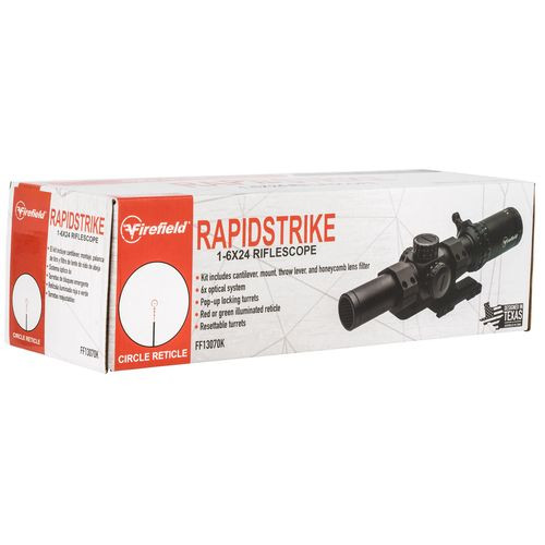 Firefield  Rapid Strike  1-6x 24mm Obj 102-18.20 ft @ 100 yds FOV 30mm Tube Matte Black Finish Illuminated Red/Green Circle Dot