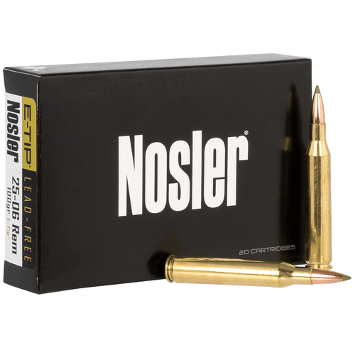 Nosler 40238 E-Tip 25-06 Rem 100 gr E Tip Lead Free 20 Per Box/ 10 Case