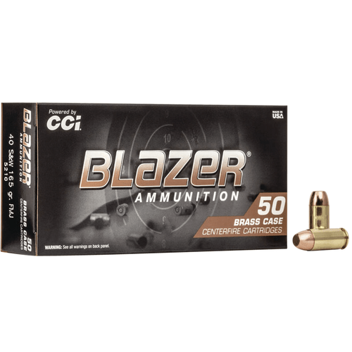 CCI Blazer Brass 40 S&W 165 gr Full Metal Jacket Handgun Ammo