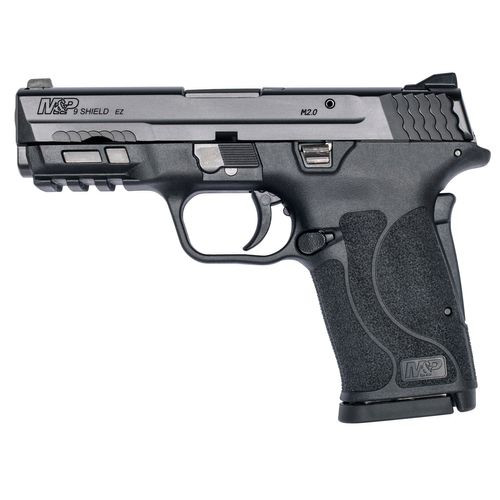 Smith & Wesson 12437 M&P Shield EZ M2.0 9mm Luger 3.68" 8+1 Black Polymer Frame & Grip Black Armornite Stainless Steel Slide (No Manual Safety)