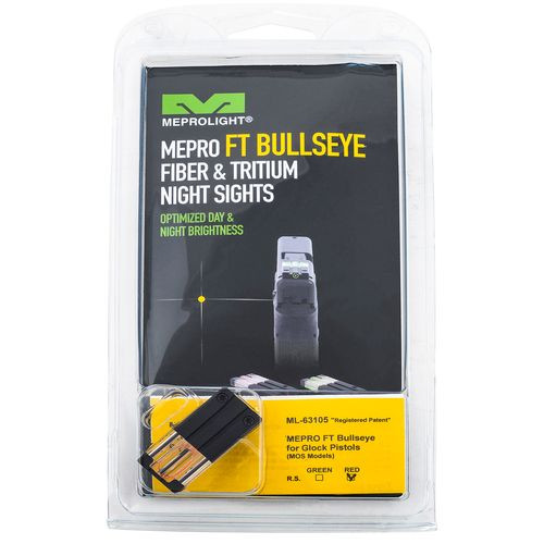 Meprolight USA 631053408 FT Bullseye Front Sight Fixed Tritium Red Black Frame for Most Glock MOS