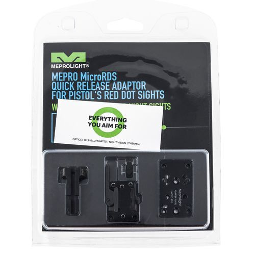 Meprolight USA ML881500 Mepro MicroRDS w/Adapter & Backup Sights Pistol/Rifle/Shotgun 1x 3 MOA Black Glock MOS