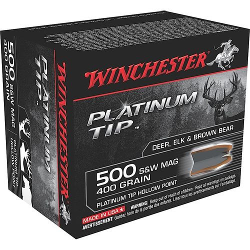 Winchester Ammo S500PTHP Platinum Tip  500 S&W 400 gr Platinum Tip Hollow Point (PTHP) 20 Bx/ 10 Cs