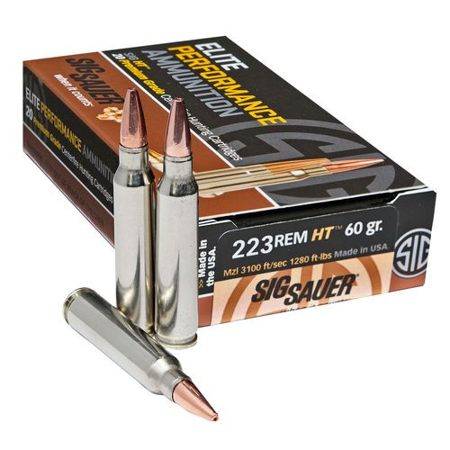 Sig Sauer E223H120 Elite Copper Hunting  223 Rem 60 gr Jacketed Hollow Point (JHP) 20 Bx/ 10 Cs