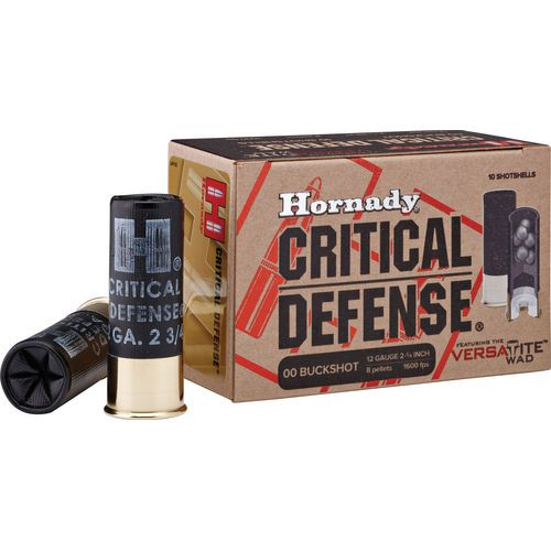 Hornady 86240 Critical Defense Buckshot 12 Gauge 2.75" 8 Pellets 00 Buck Shot 10 Bx/ 25 Cs