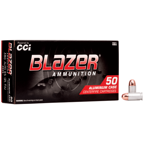 CCI 3505 Blazer Handgun 380 ACP 95 gr Total Metal Jacket 50 Per Box 20 Cs