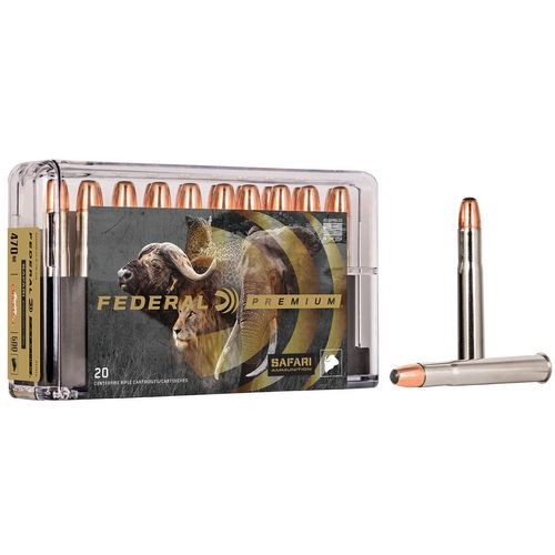 Federal P470SA Premium Safari Cape-Shok 470 Nitro Express 500 gr Swift A-Frame (SWFR) 20 Bx/ 10 Cs