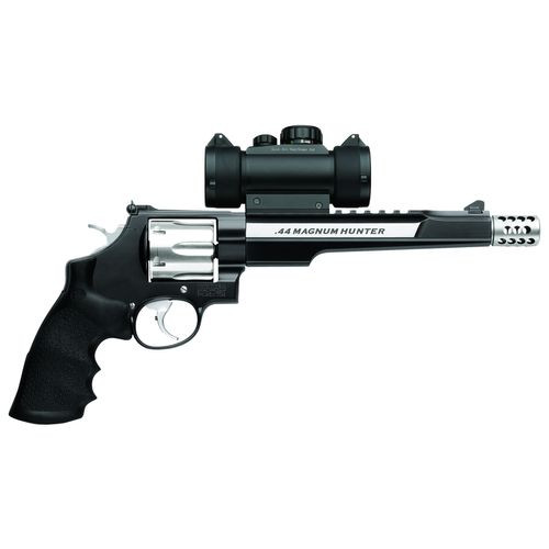 Smith & Wesson 170318 Performance Center 629 Hunter 44 Rem Mag 6rd 7.50" Stainless Steel Black Stainless Steel Black Polymer Grip