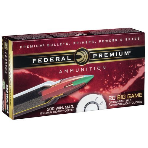 Federal P300WTC2 Premium  300 Win Mag 165 gr Trophy Copper (TC) 20 Bx/ 10 Cs