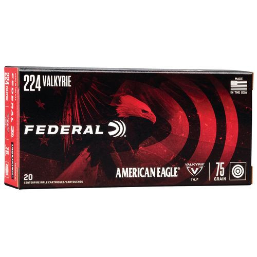 Federal AE224VLK1 American Eagle  224 Valkyrie 75 gr Total  Metal Jacket (TMJ) 20 Bx/ 10 Cs