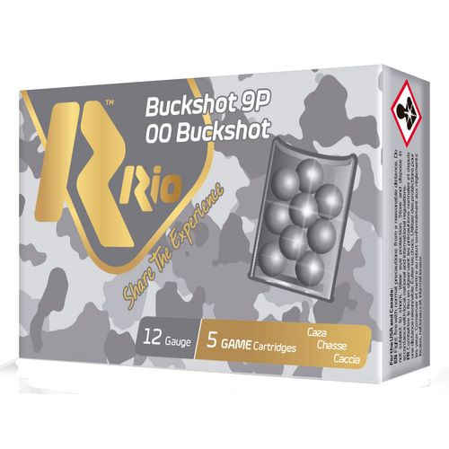 Rio Ammunition RB129 Royal Buck  12 Gauge 2.75" 9 Pellets 00 Buck Shot 5 Bx/ 50 Cs