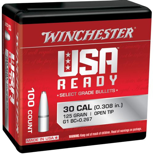 Winchester Ammo WBR30125 Centerfire Rifle  308 Win 125 gr Open Tip 100 Per Bag