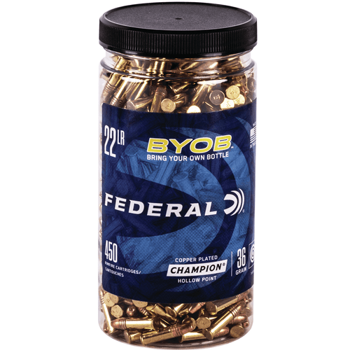 Federal 750BTL450 Small Game Target BYOB 22 LR 36 gr Copper Plated Hollow Point (CPHP) 450 Bx/ 8 Cs