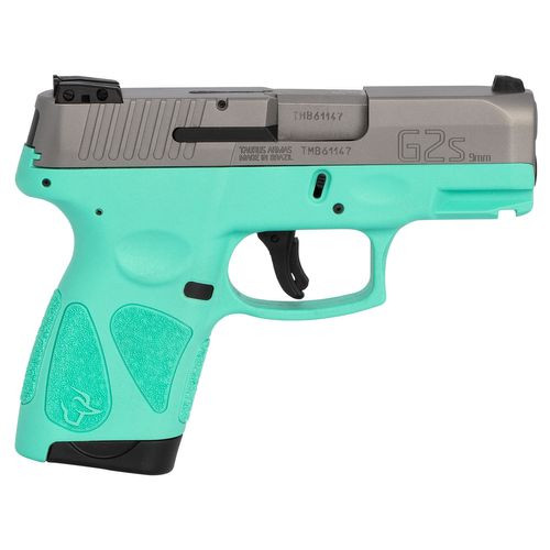 Taurus 1-G2S939C G2S  9mm Luger 3.20" 7+1 Cyan Frame w/Rail Matte Stainless Steel Slide Cyan Polymer Grip