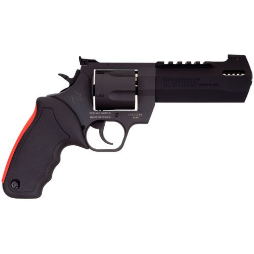 Taurus 2-454051RH Raging Hunter  454 Casull 5rd 5.12" Matte Black Oxide Steel Black Rubber with Integrated Red Cushion Insert Grip