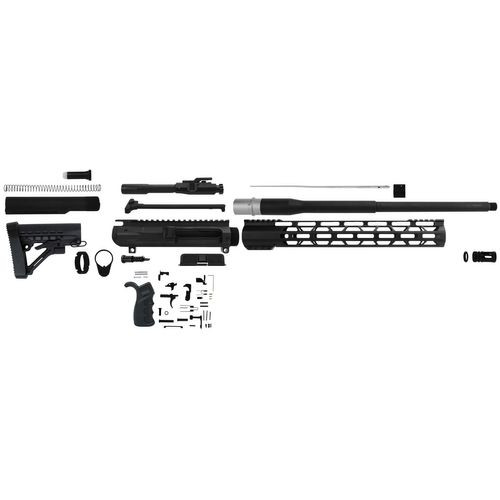 TacFire SSRK6.5CRDLPK18BN AR Rifle Build Kit with Lower Parts Kit Black Nitride 1/2"-28 tpi 18"