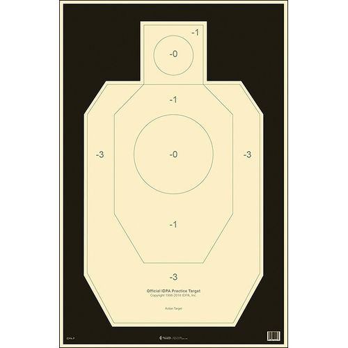 Action Target IDPA-P-100 Military IDPA Silhouette Hanging Paper Target 23" x 35" 100 Per Box