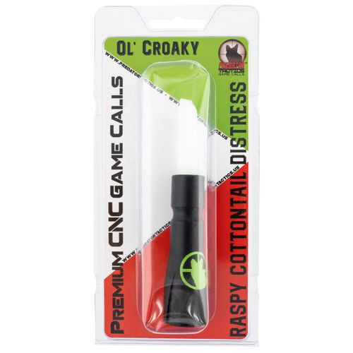 Predator Tactics 97504 OL' Croaky  Open Call Cottontail Sounds Attracts Predators Black Polycarbonate