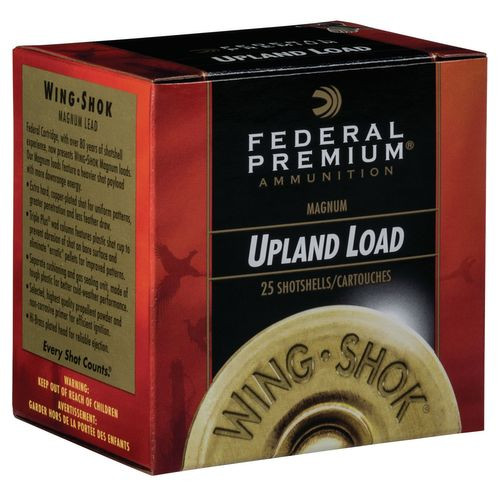 Federal P2586 Premium Upland Wing-Shok Magnum 20 Gauge 3" 1-1/4 oz 6 Shot 25 Bx/ 10 Cs
